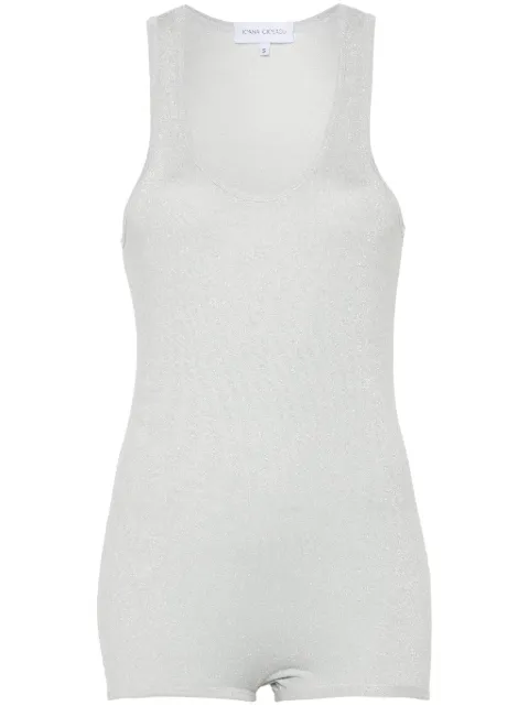 Ioana Ciolacu metallic-thread bodysuit