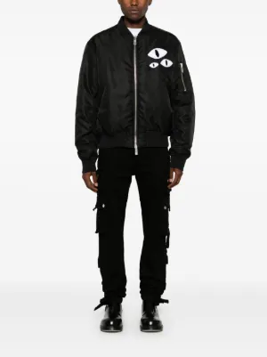 CHARLES JEFFREY LOVERBOY ジップアップジャケット ブラック Charles Jeffrey Loverboy eye-patch Padded Bomber Jacket