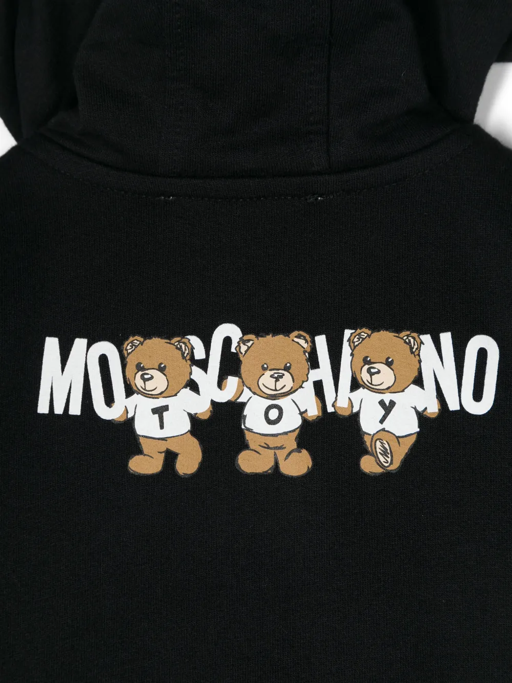 Moschino Kids Hoodie met logoprint en rits Zwart
