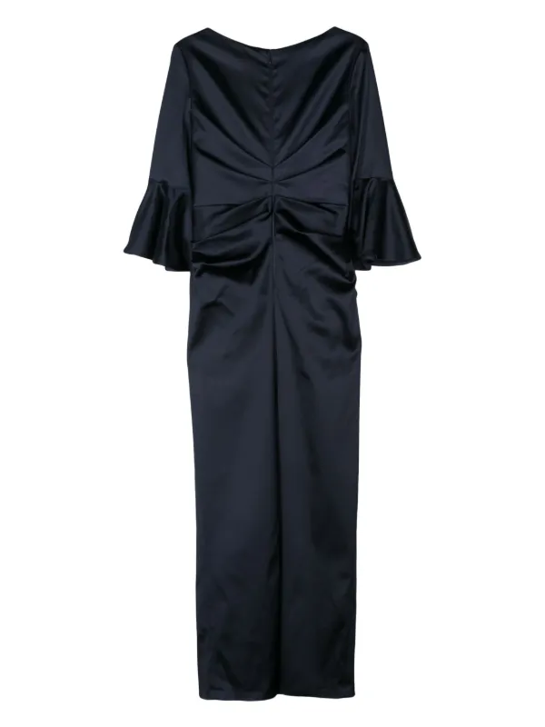 Talbot Runhof Gathered duchess-satin Gown | Blue | FARFETCH