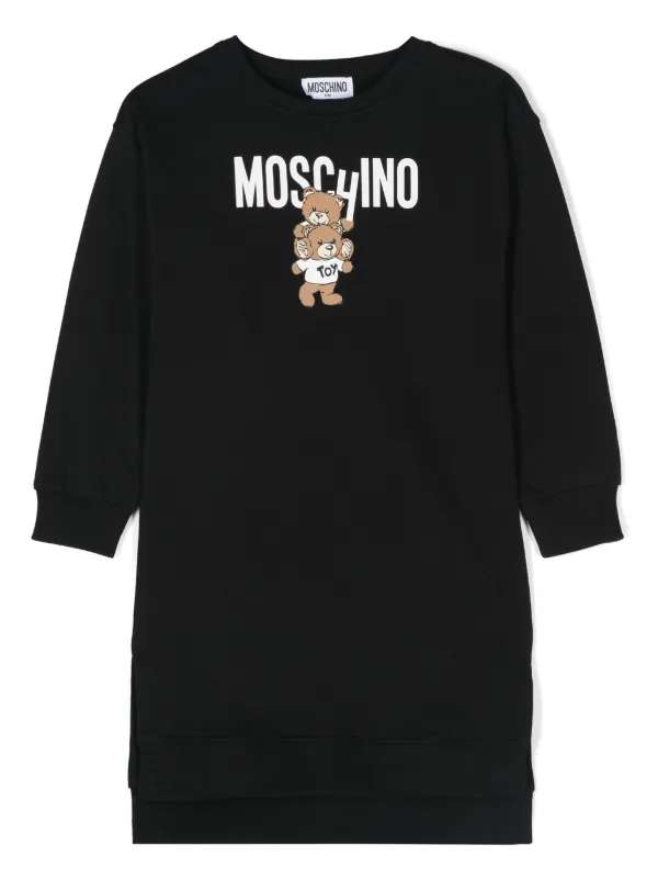 Moschino Kids テディベア スウェットワンピース | ブラック | FARFETCH JP