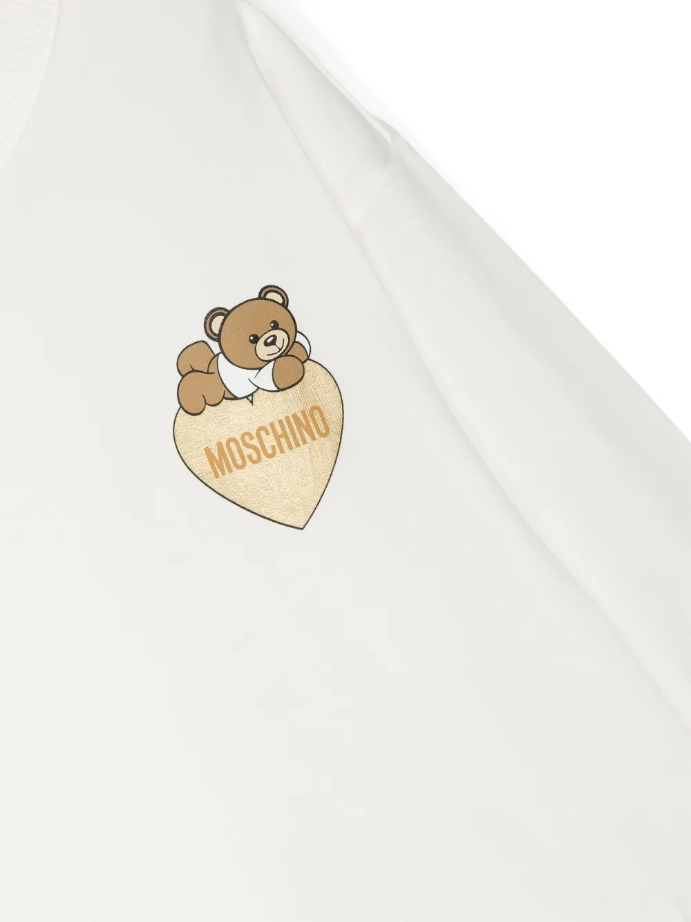Moschino Kids Jurk met teddybeerprint Wit