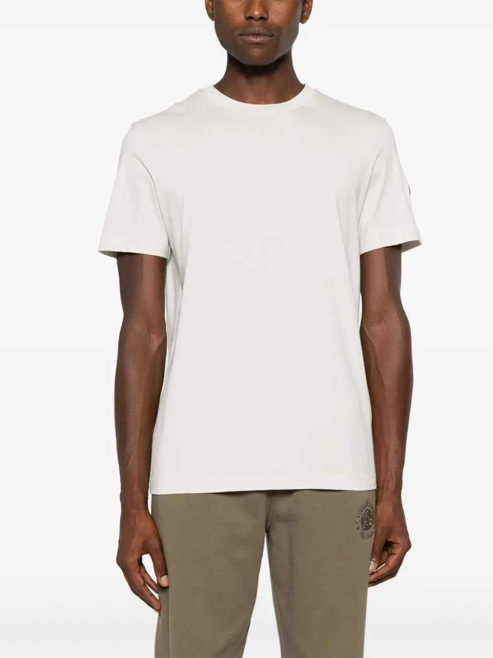 Moncler Katoenen T-shirt met logoprint Grijs