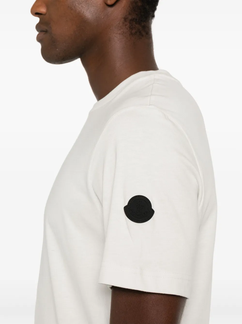Moncler Katoenen T-shirt met logoprint Grijs