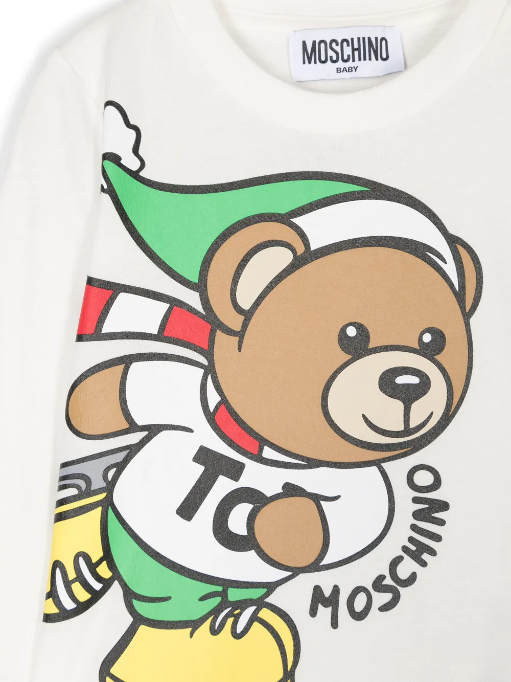 Moschino Kids T-shirt met teddybeerprint Wit