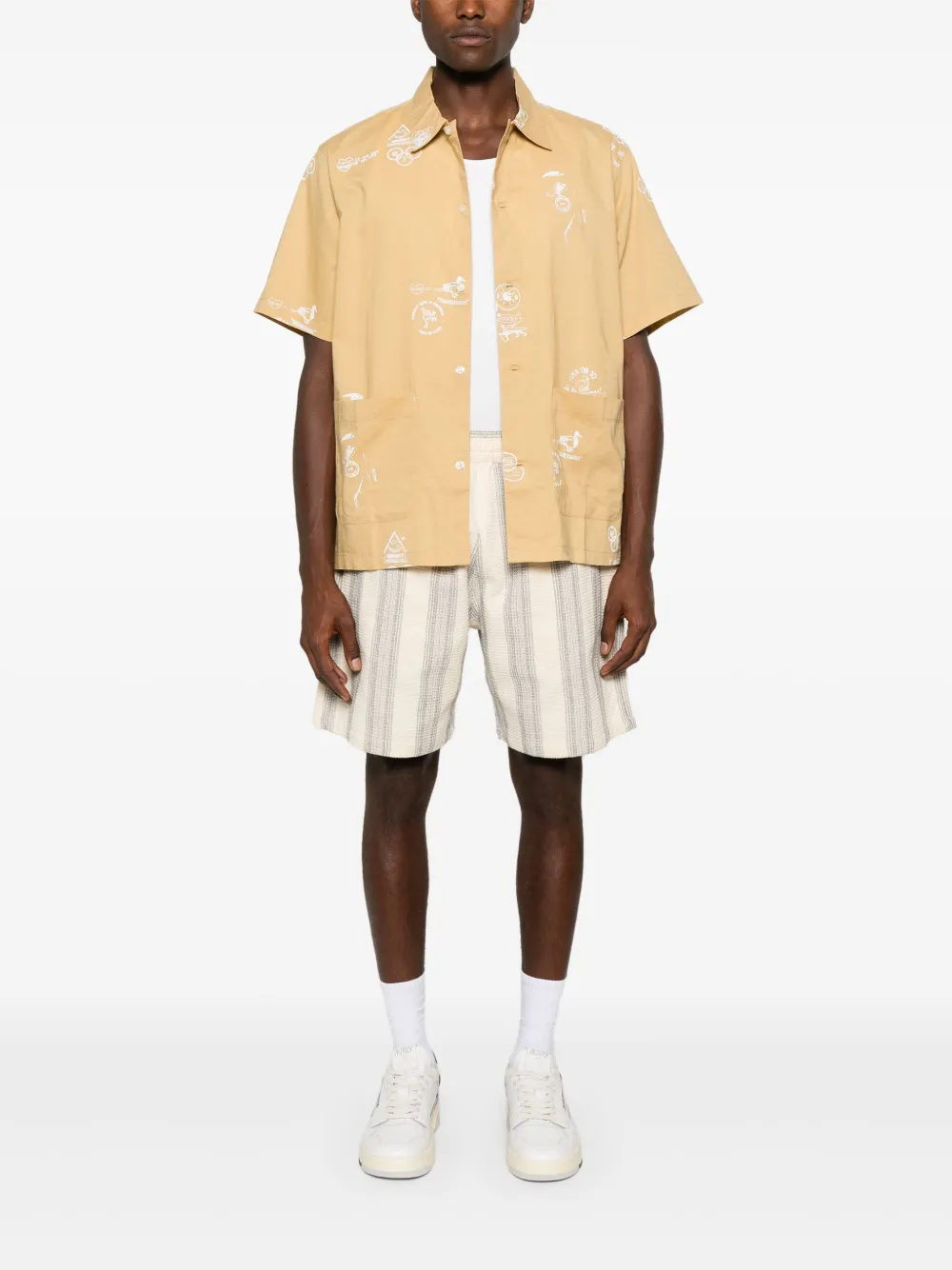 Carhartt WIP Dodson gestreepte shorts - Beige
