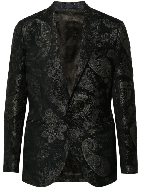 ETRO floral-jacquard single-breasted blazer
