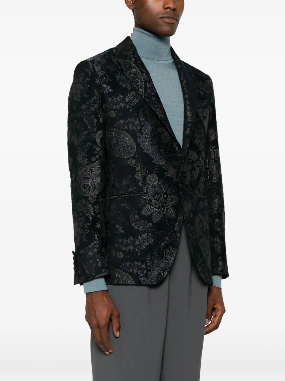 ETRO Blazer met enkele rij knopen Blauw