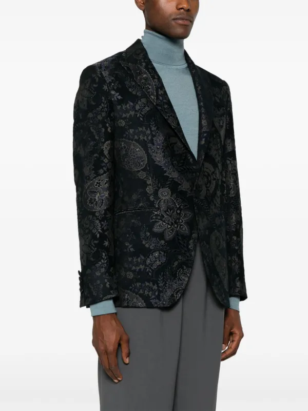 日本未入荷 関税込 モダン エトロ フローラル ローマ ジャケット ETRO フローラル シングルジャケット | ブルー | FARFETCH JP