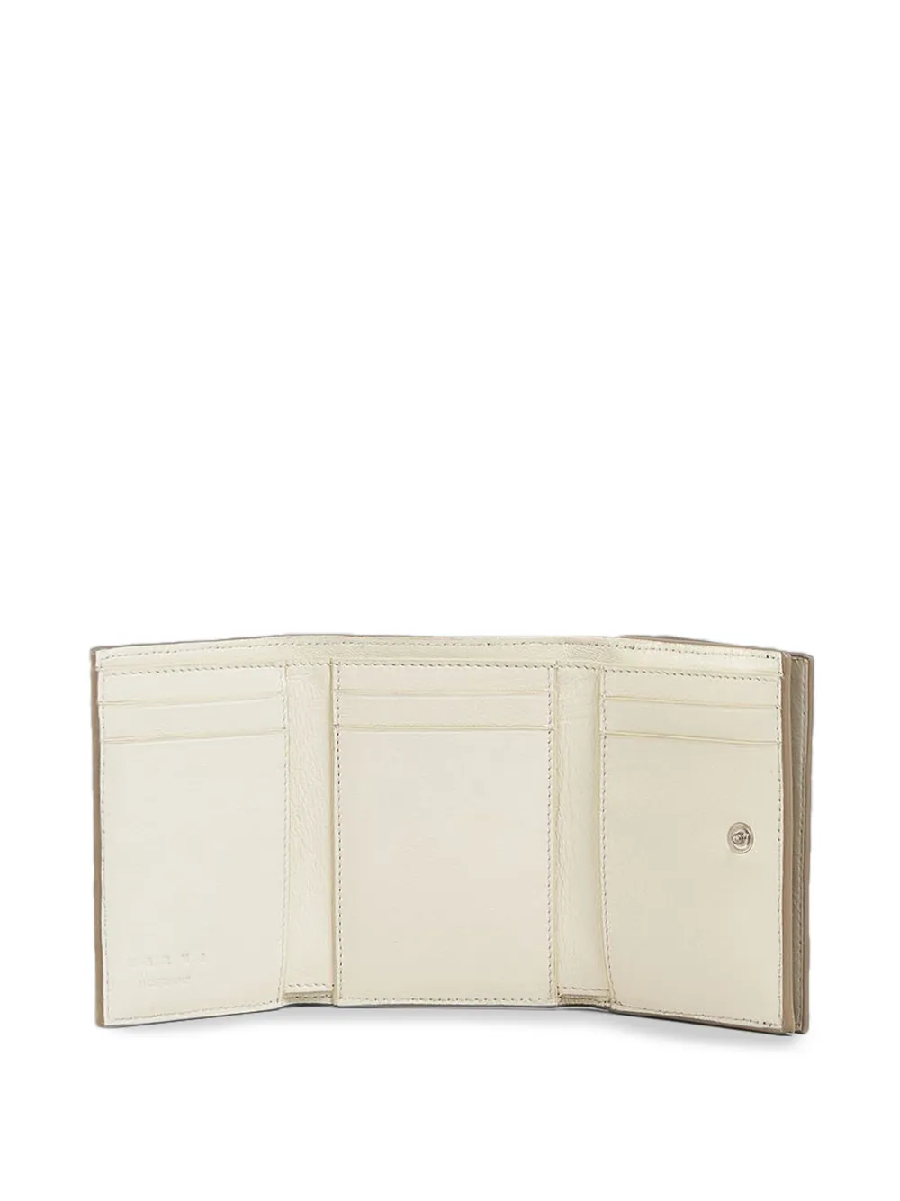 Marni Leren portemonnee met logo-reliëf Beige