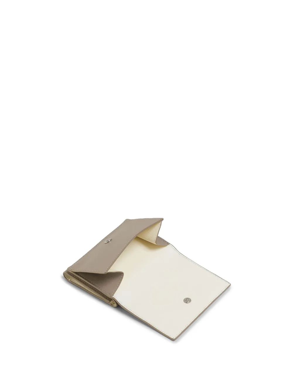 Marni Leren portemonnee met logo-reliëf Beige
