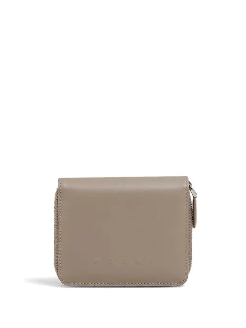 Portefeuille en cuir à logo embossé - Marni - Modalova