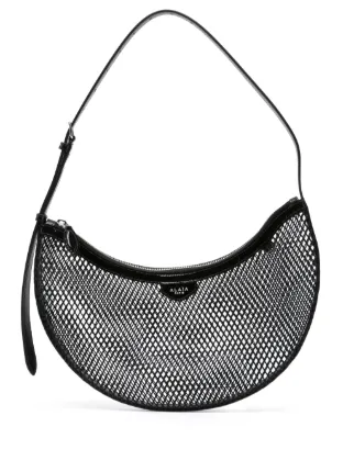 ONE PIECE DEMI LUNE BAG 31 IN BLACK FISHNET
