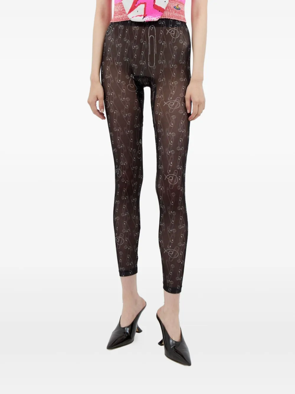 Vivienne Westwood Safety Pin Leggings In Black