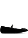 Giambattista Valli bow-embellished velvet ballerina shoes - Black