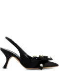 Giambattista Valli 75mm bow-detailing slingback pumps - Black