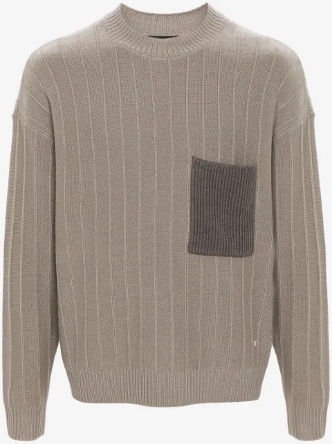 Emporio Armani patch-pocket virgin-wool jumper
