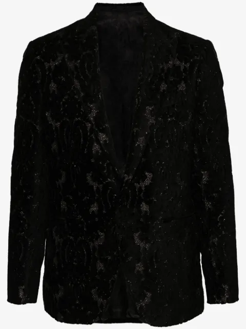 ETRO devoré-effect single-breasted blazer