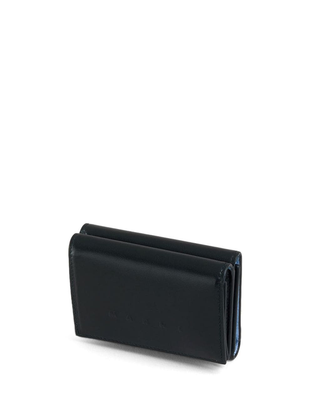 Shop Marni Logo-embossed Leather Wallet In Black