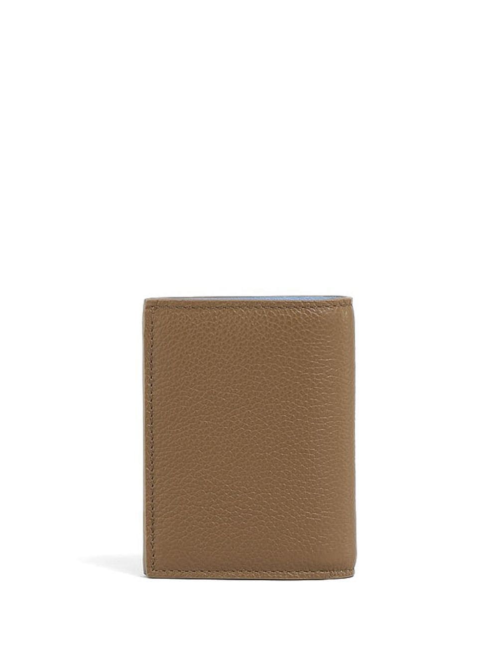 Marni logo-embroidered leather wallet - Bruin