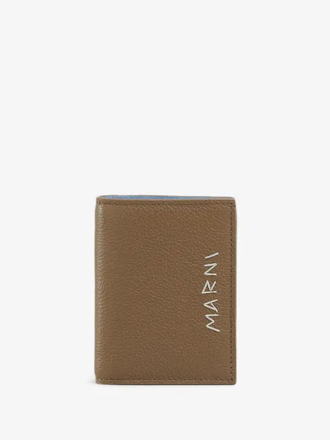 Marni cartera plegable de piel con bordado