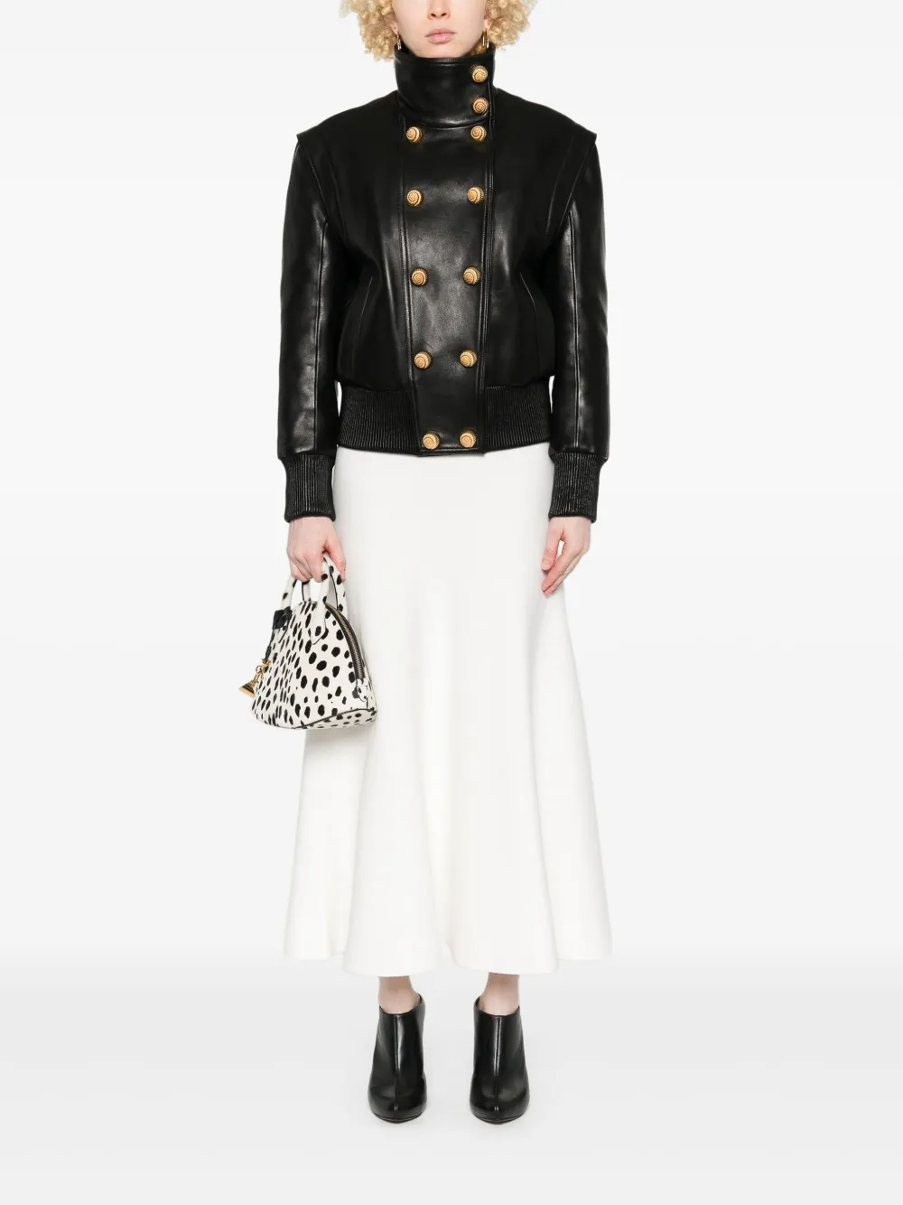 Balmain Jaqueta bomber com gola alta | Jaqueta de couro | Image 2