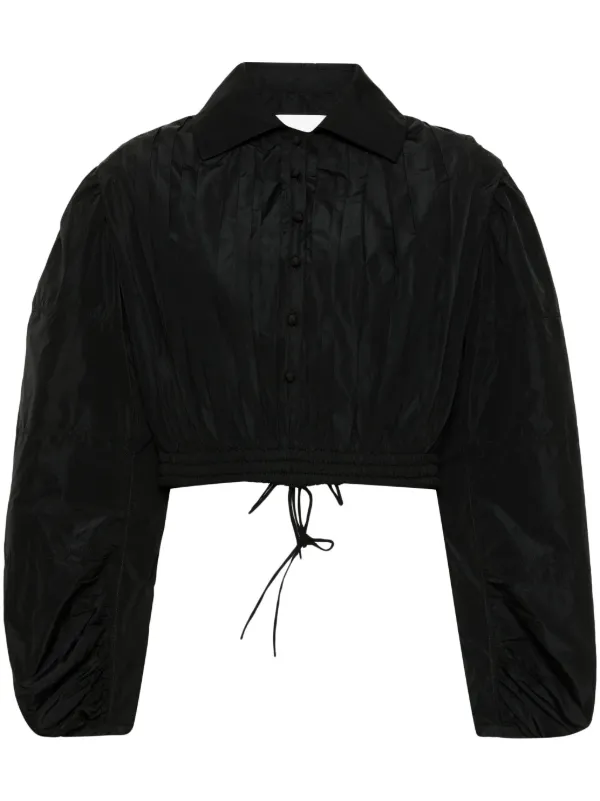 ジルサンダープリーツトップスブラウス Jil Sander Pleated Blouse | Black | FARFETCH