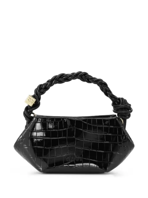 GANNI mini Bou croc-embossed leather tote bag A6089 - 3