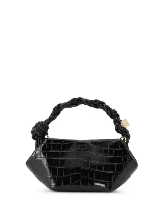 GANNI Bou クロコエンボス ハンドバッグ ミニ | ブラック | FARFETCH JP