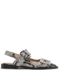 GANNI snake-print ballerina shoes - Neutrals