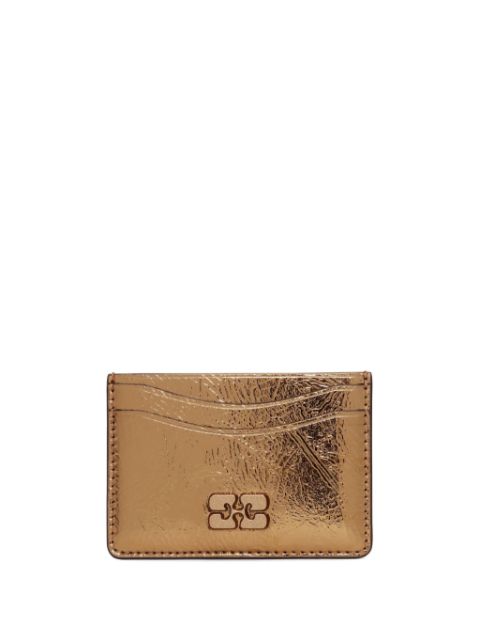 GANNI Bou metallic-effect card holder Women