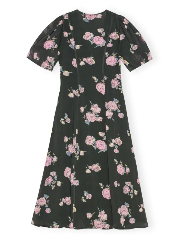 ganni pink and black dress GANNI Pink & Black 3/4 Zip Seersucker Mini Dress GANNI