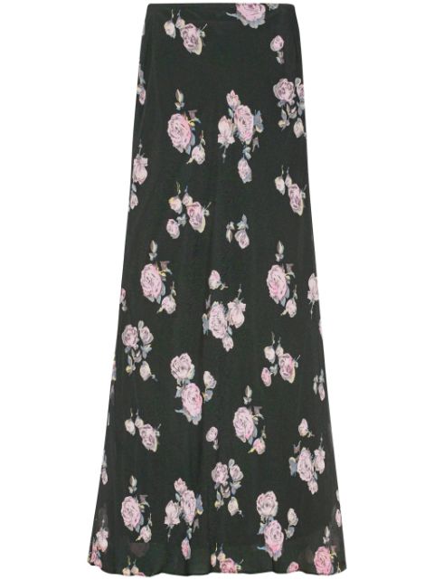 Cheap online deals GANNI floral-print fluid crepe maxi skirt Women