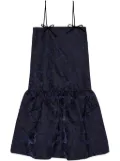 GANNI patterned-jacquard midi dress - Blue