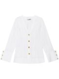 GANNI v-neck poplin shirt - White