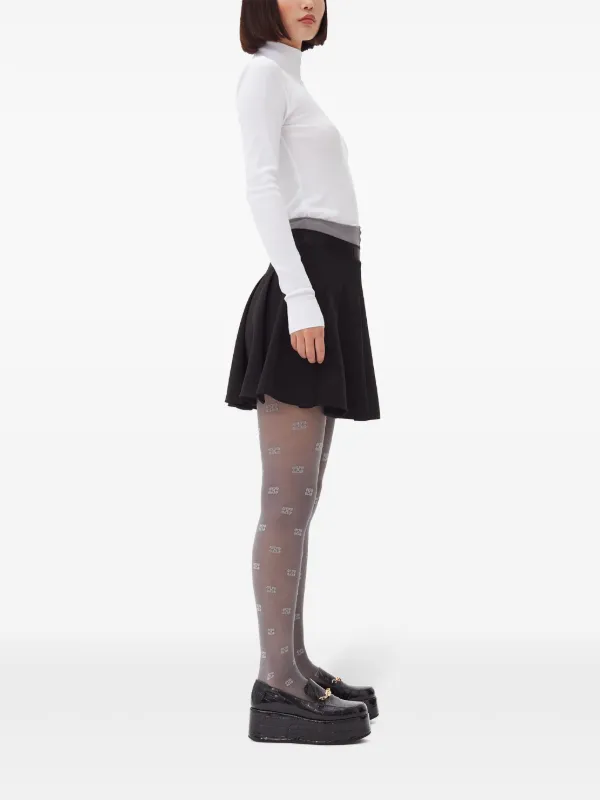GANNI Light Twill Pleated Mini Skirt | Black | FARFETCH