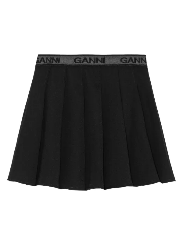 GANNI プリーツ ミニスカート | ブラック | FARFETCH JP