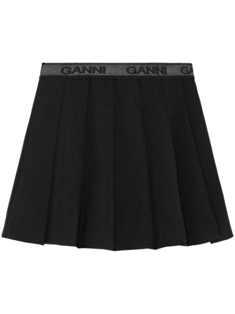 GANNI light twill pleated mini skirt Women