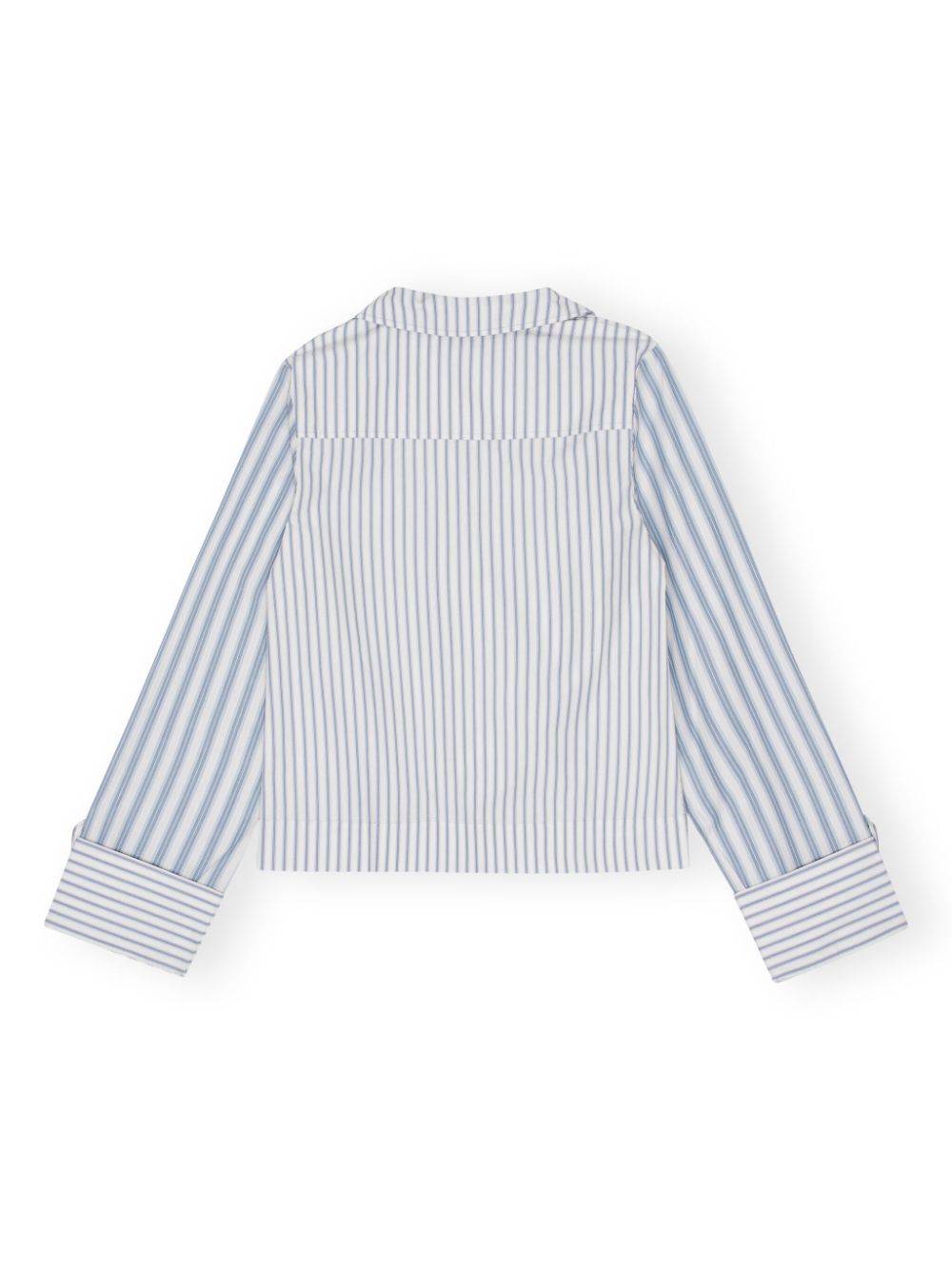 GANNI stripe-print cropped poplin shirt Women