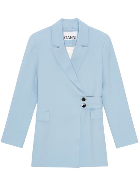 GANNI twill belted blazer Women