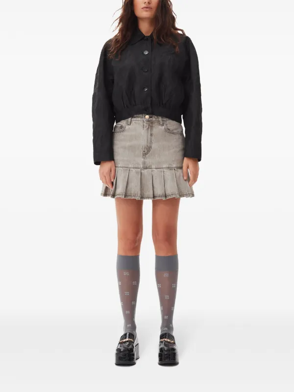 GANNI　Print Denim A-line Skirt ganni-print-denim-a-line-skirt