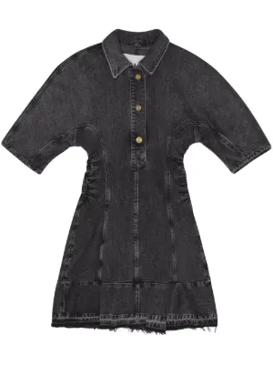 black acid wash denim dress Black Panther Acid Wash Denim Dress