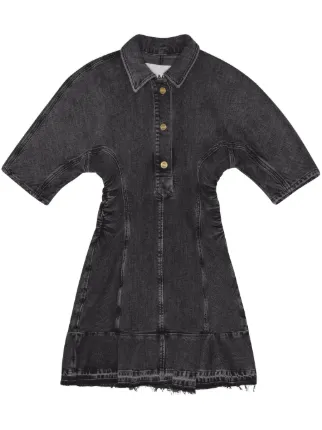 GANNI tint-edge Denim Mini Dress | Grey | FARFETCH