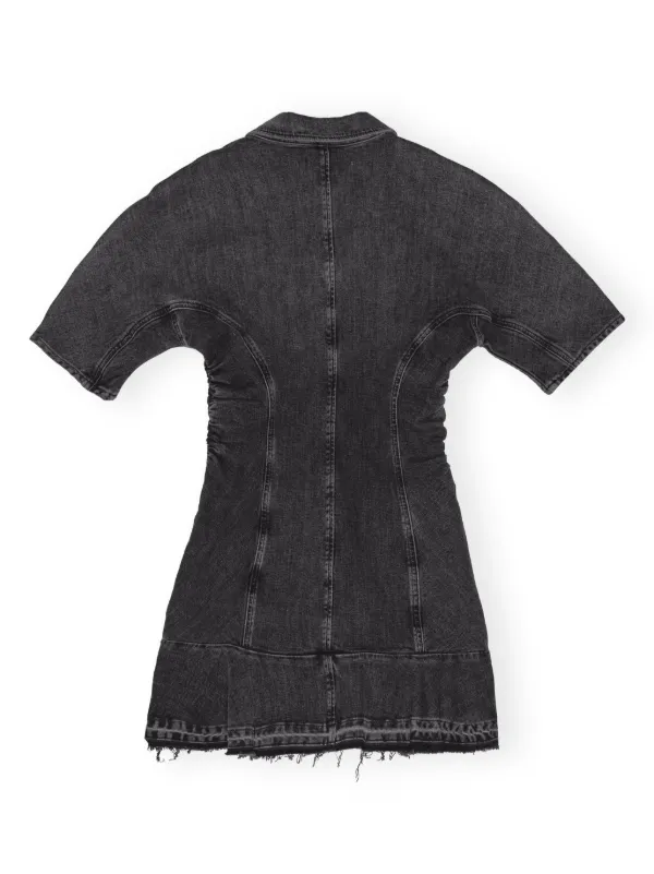 GANNI tint-edge Denim Mini Dress | Grey | FARFETCH