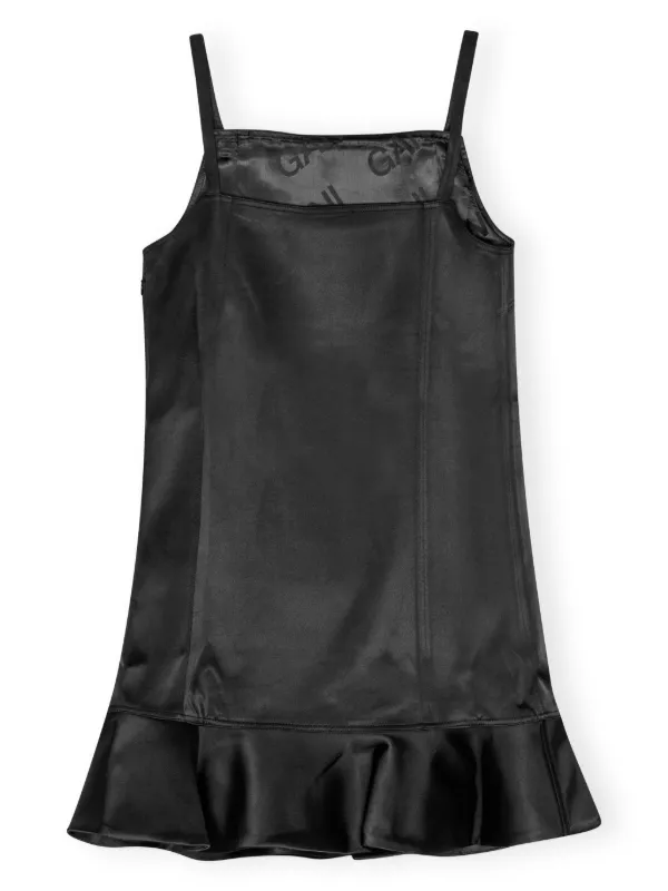 GANNI duchesse-satin Mini Dress | Black | FARFETCH