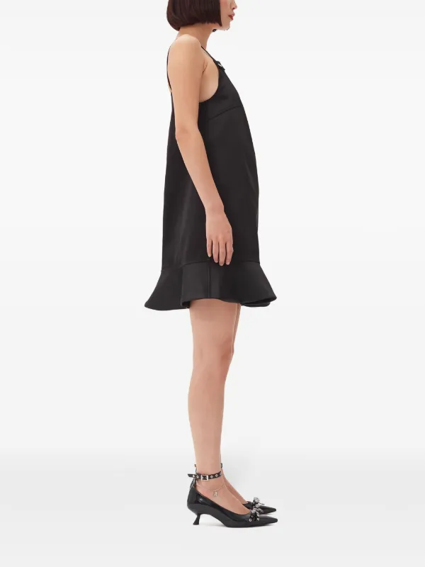 GANNI duchesse-satin Mini Dress | Black | FARFETCH
