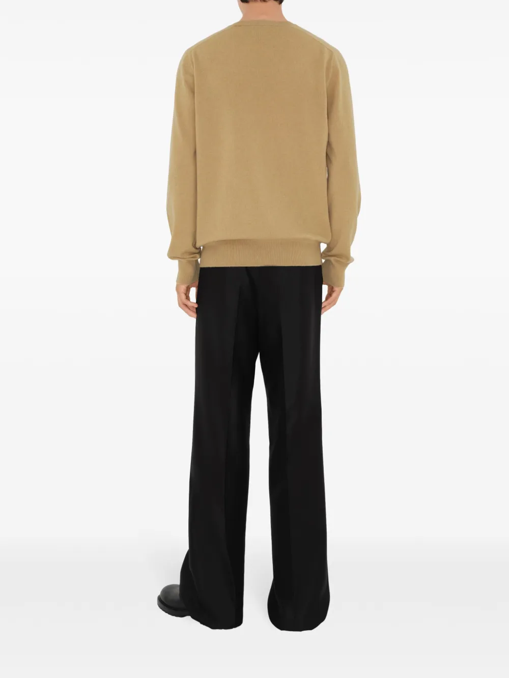 Burberry Kasjmier trui met geborduurd logo Beige