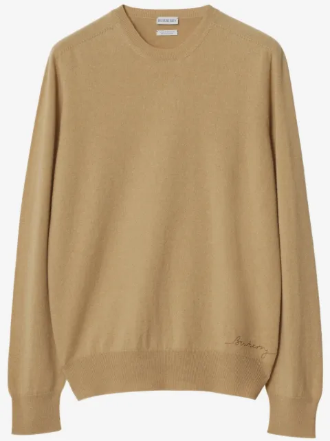 Burberry logo-embroidered cashmere jumper