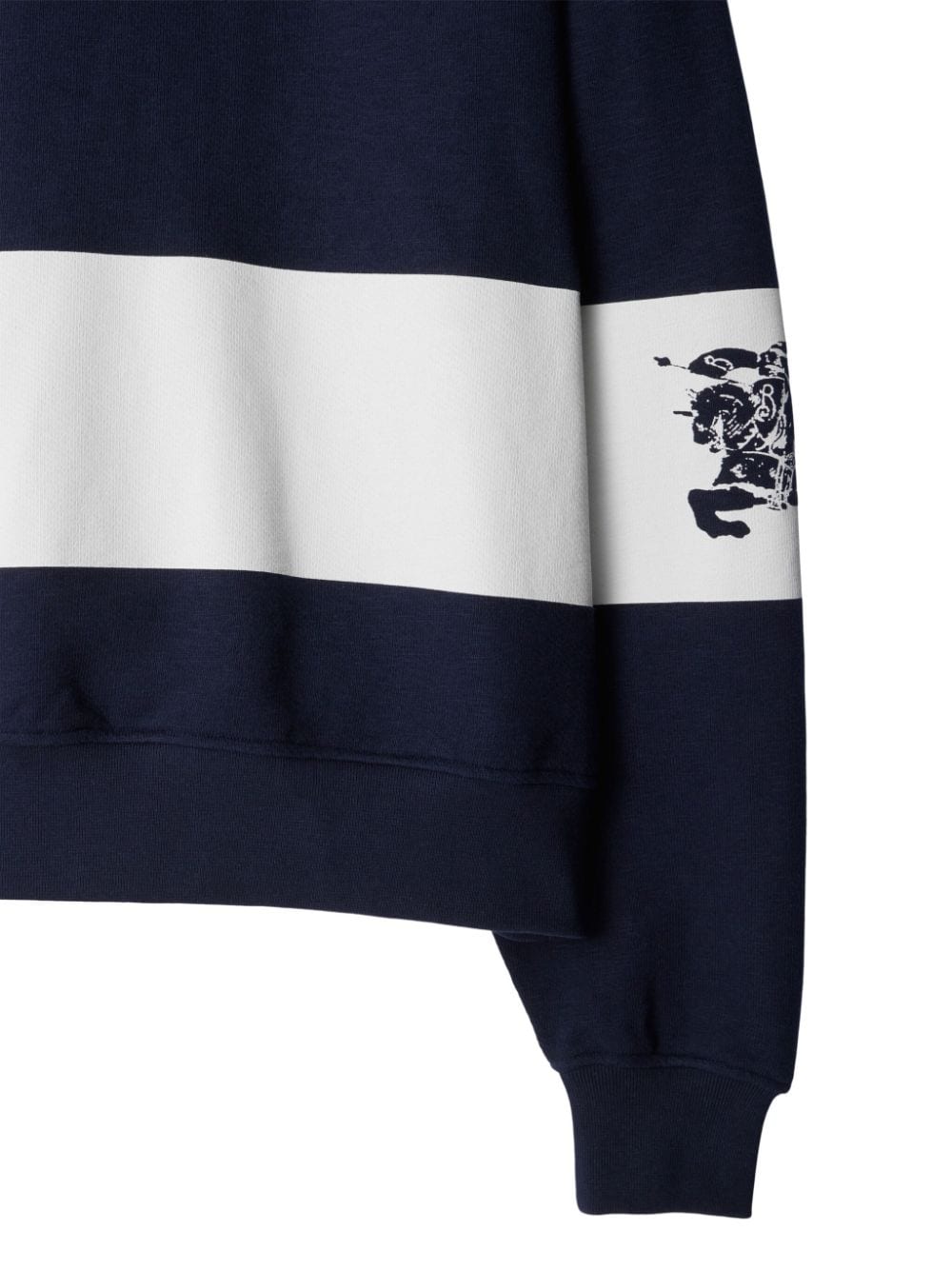 Shop Burberry Ekd Stripe Cotton Jumper In Blau