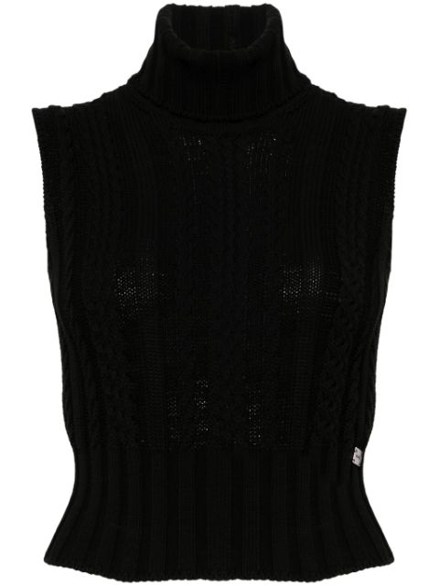 CHANEL 2002 sleeveless turtleneck knitwear Women